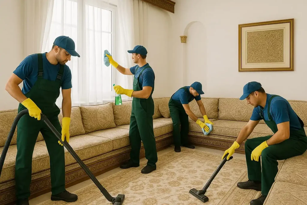 "فريق محترف من شركة تنظيف مجالس - النجم الذهبي"