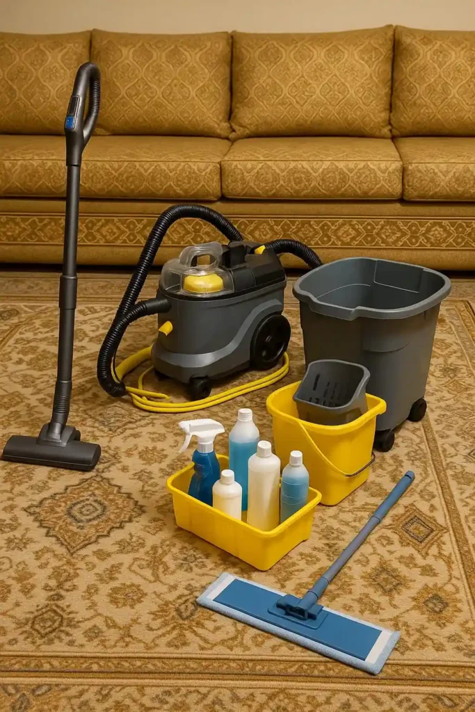 تقنيات متقدمة تستخدمها شركة النجم الذهبي في تنظيف المجالس في أبوظبي.